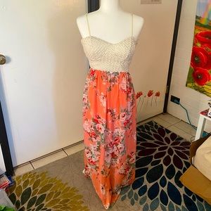Two pattern maxi dress with cut out back